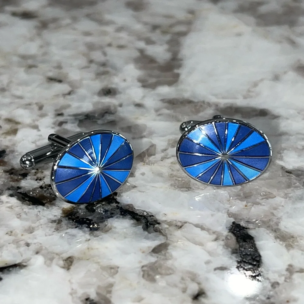 Blue cuff links - Picture 1 of 2